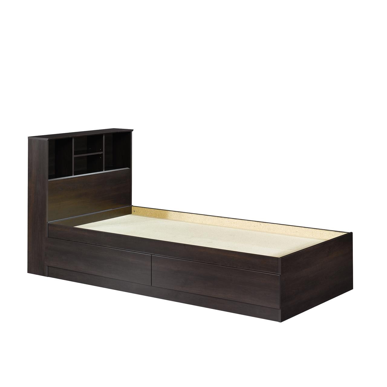 Your Zone Kids Storage Bed with Bookcase Headboard, Twin, Espresso Finish