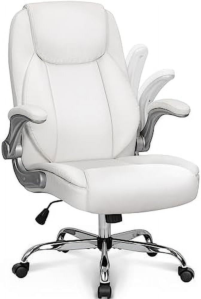 Neo Chair executive office chair cushioned 8 Hours Comfort, Heavy Duty Design, ergonomic back support flip-up armrest, White