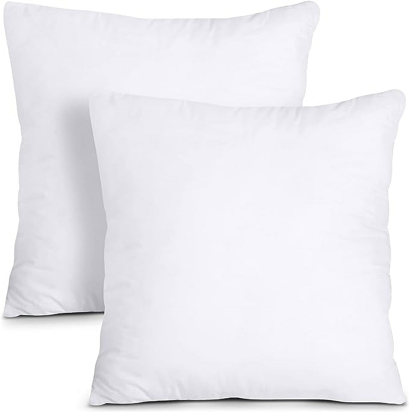 THROW PILLOW, SOFA PILLOW, OUT DOOR PILLOW, COUCH PILLOW, BEDDING PILLOW Inserts (Set of 2, White), 18x18 Inches - Lightweight Fillers for Sofa, Bed, and Home Décor (18x18 Inch (Pack of 2)