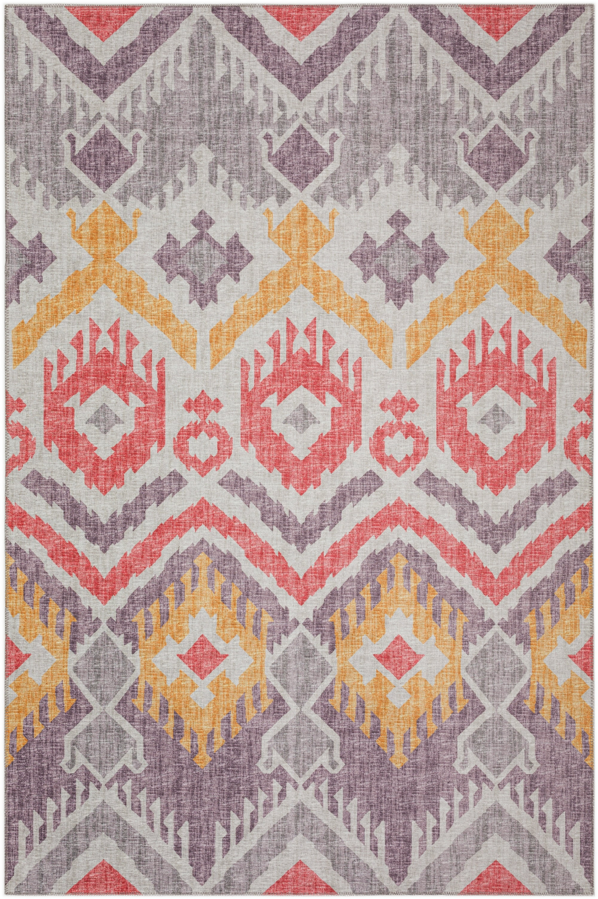 Addison Rugs Indoor/ Outdoor Addison Yuma Southwest Ikat Washable Area Rug 10' x 14' - Purple