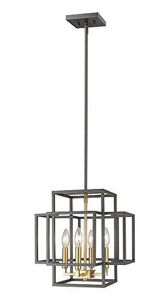 4 Light Pendant In Architectural Style-14 Inches Tall And 14 Inches Wide Z-Lite 454-14Brz-Obr