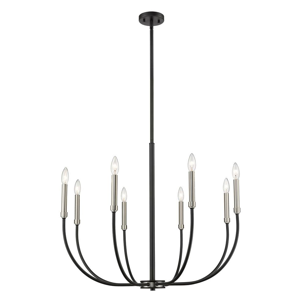 Z-Lite Haylie 8 - Light Chandelier in  Matte Black/Brushed Nickel