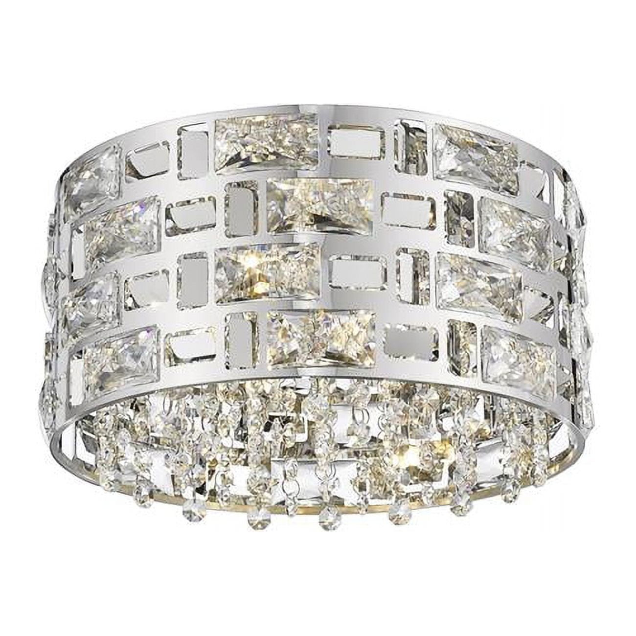 Z Lite 912F12-CH 7 x 12.25 in. Aludra 4 Light Flush Mount, Chrome