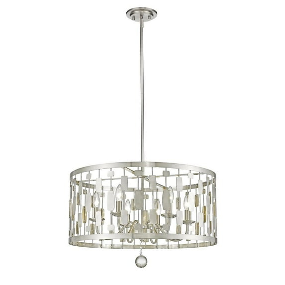 Z-Lite Barclay 12 Light 48" Round Steel Chandelier in Olde Brass