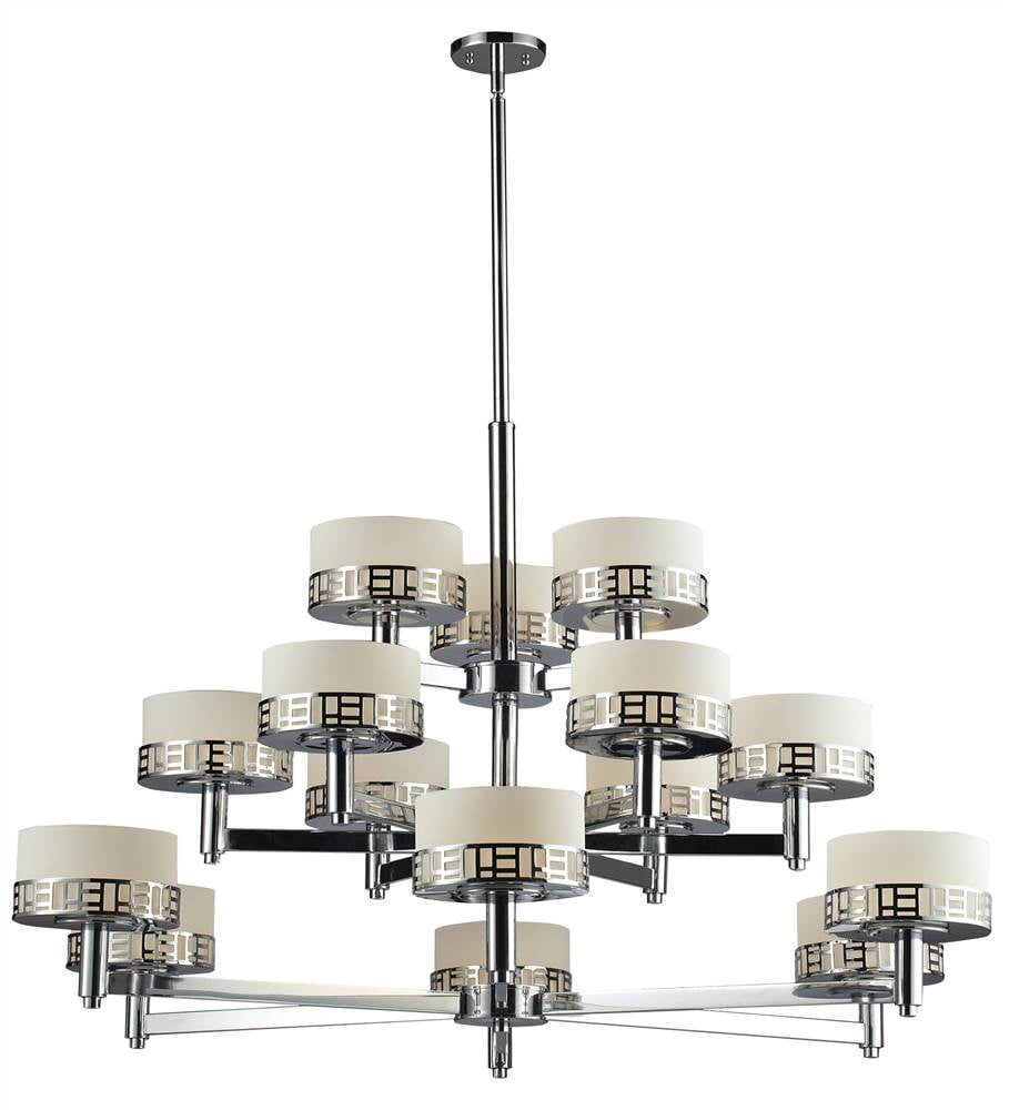 Z-Lite - Elea - 15 Light Chandelier   Chrome Finish with Matte Opal Glass