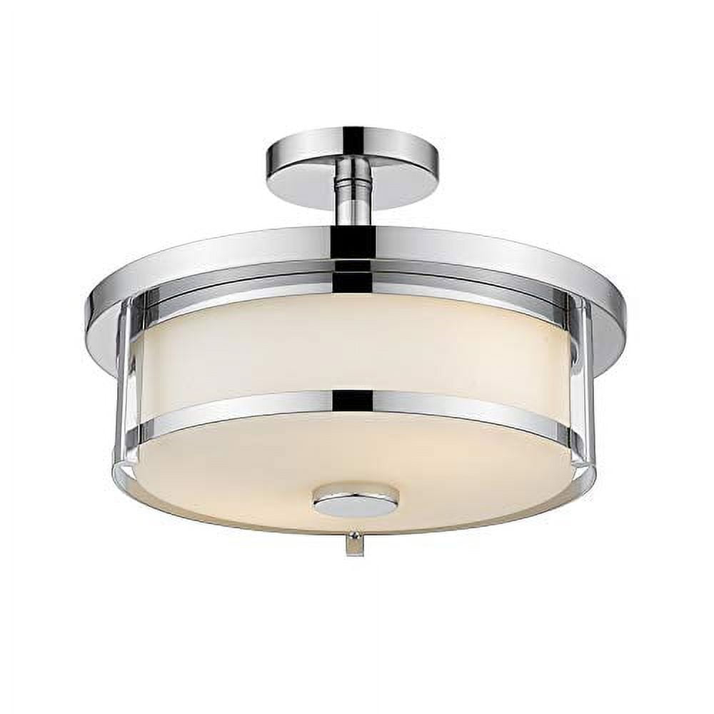 Z-Lite Savannah 2 Light Semi Flush Mount in Chrome