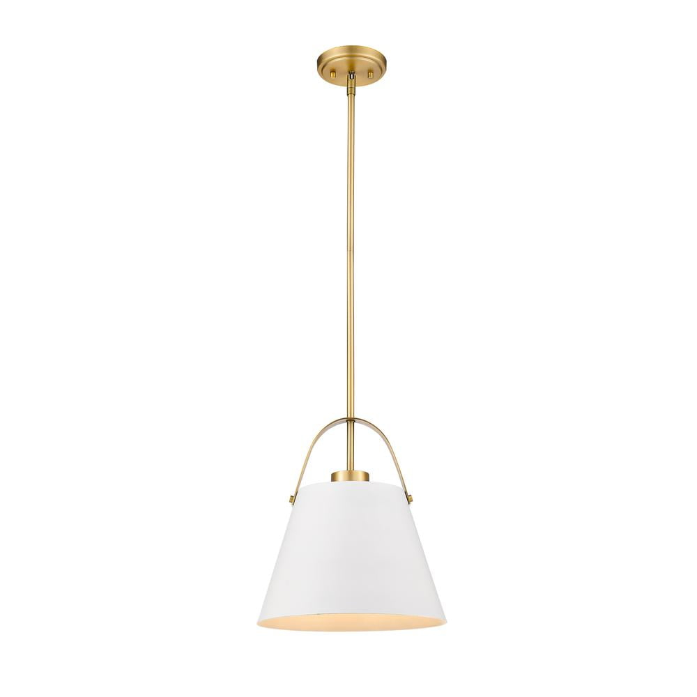 Z-Lite Z-Studio 1 - Light Pendant in  Matte White/Heritage Brass