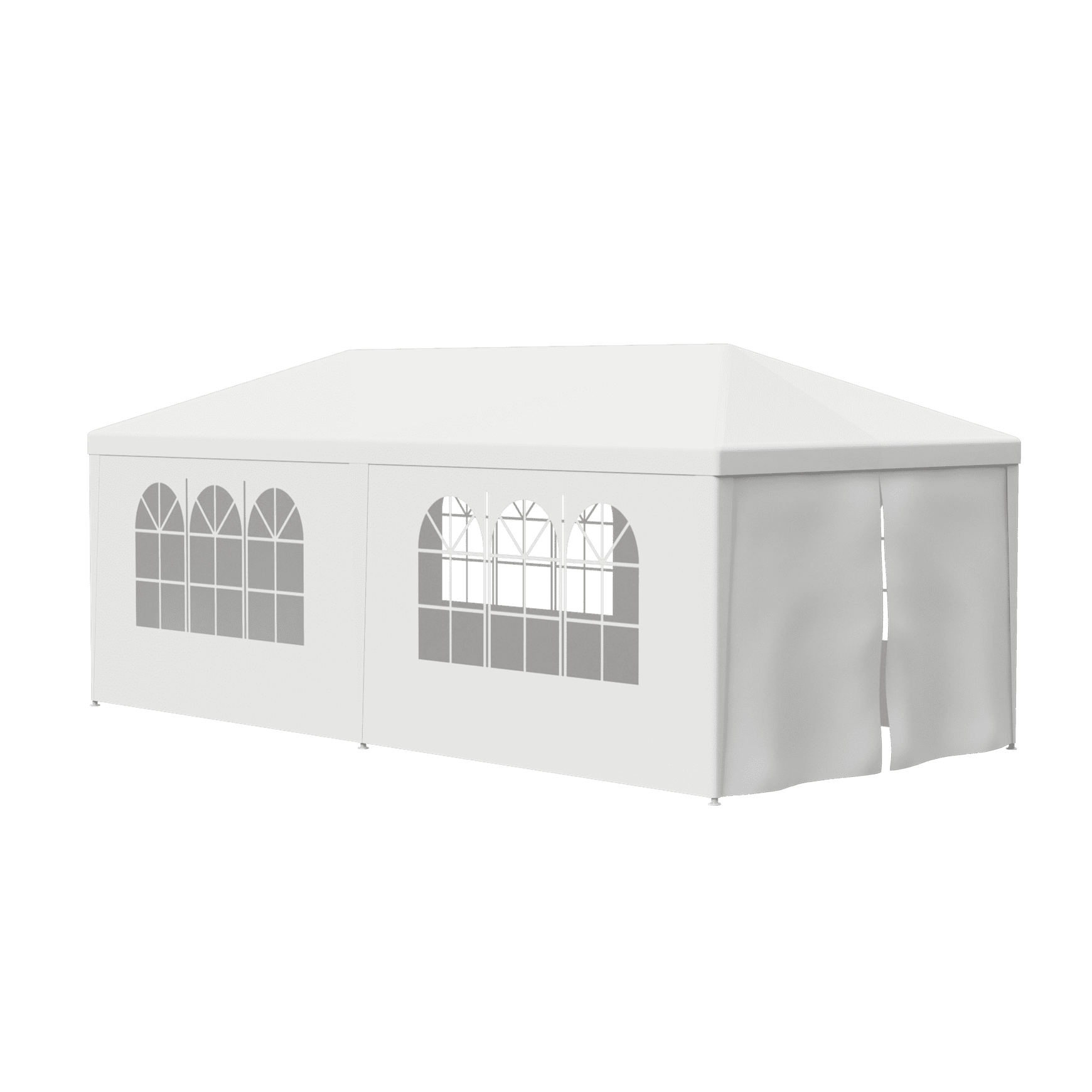 ZENSTYLE Gazebo Party Outdoor Tent in White,10 x 20' with 6 Side Walls Wedding Canopy Cater Events