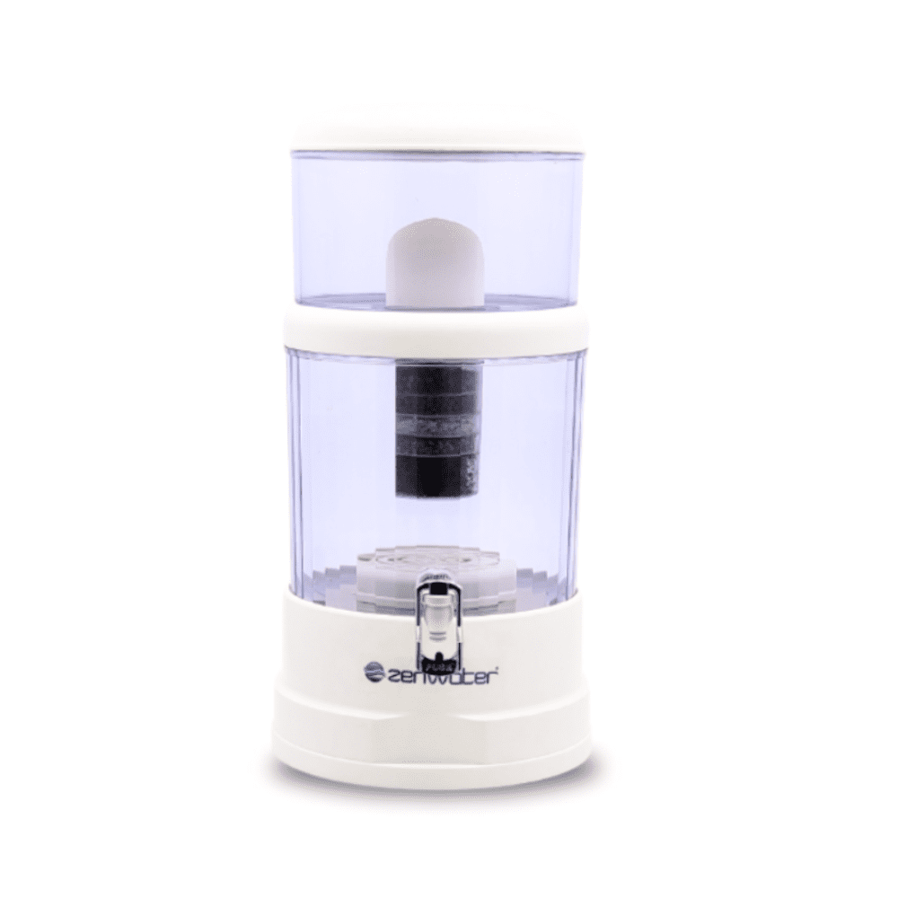 ZENWATER 8 Stage Gravity Water Filteration System - Portable Countertop Water Filter System - Alkaline Water Filter System - 6 Gallon