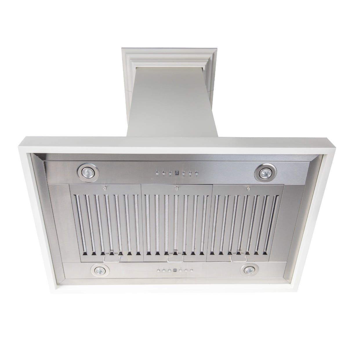 ZLINE 36 in. Wooden Island Mount Range Hood in White - Includes Motor