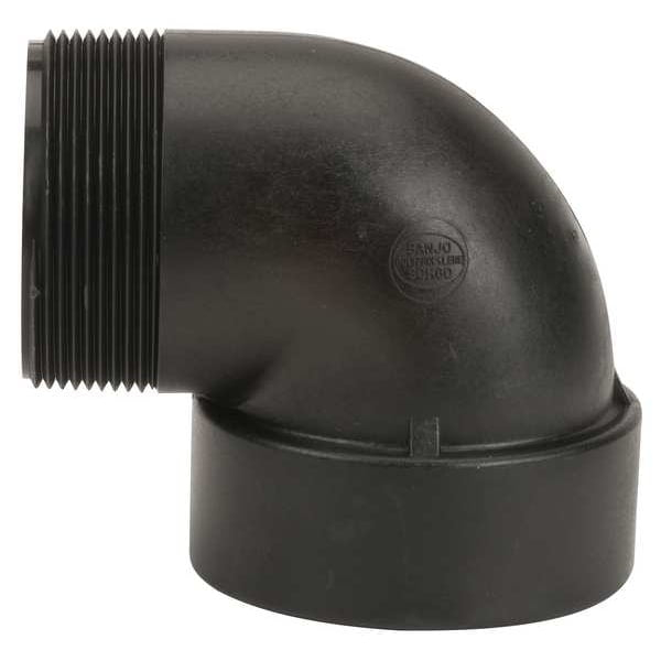 Banjo SL300-90 Polypropylene Pipe Fitting, 90 Degree Street Elbow, Schedule 80, 3" NPT Female x NPT Male