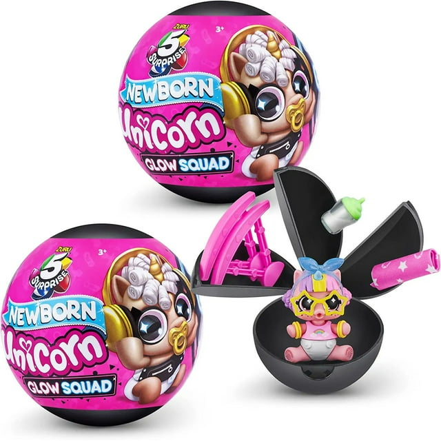 ZURU 5 Surprise Unicorn Squad Series 6 born Glow Squad Action Figure Set, 2 Pack