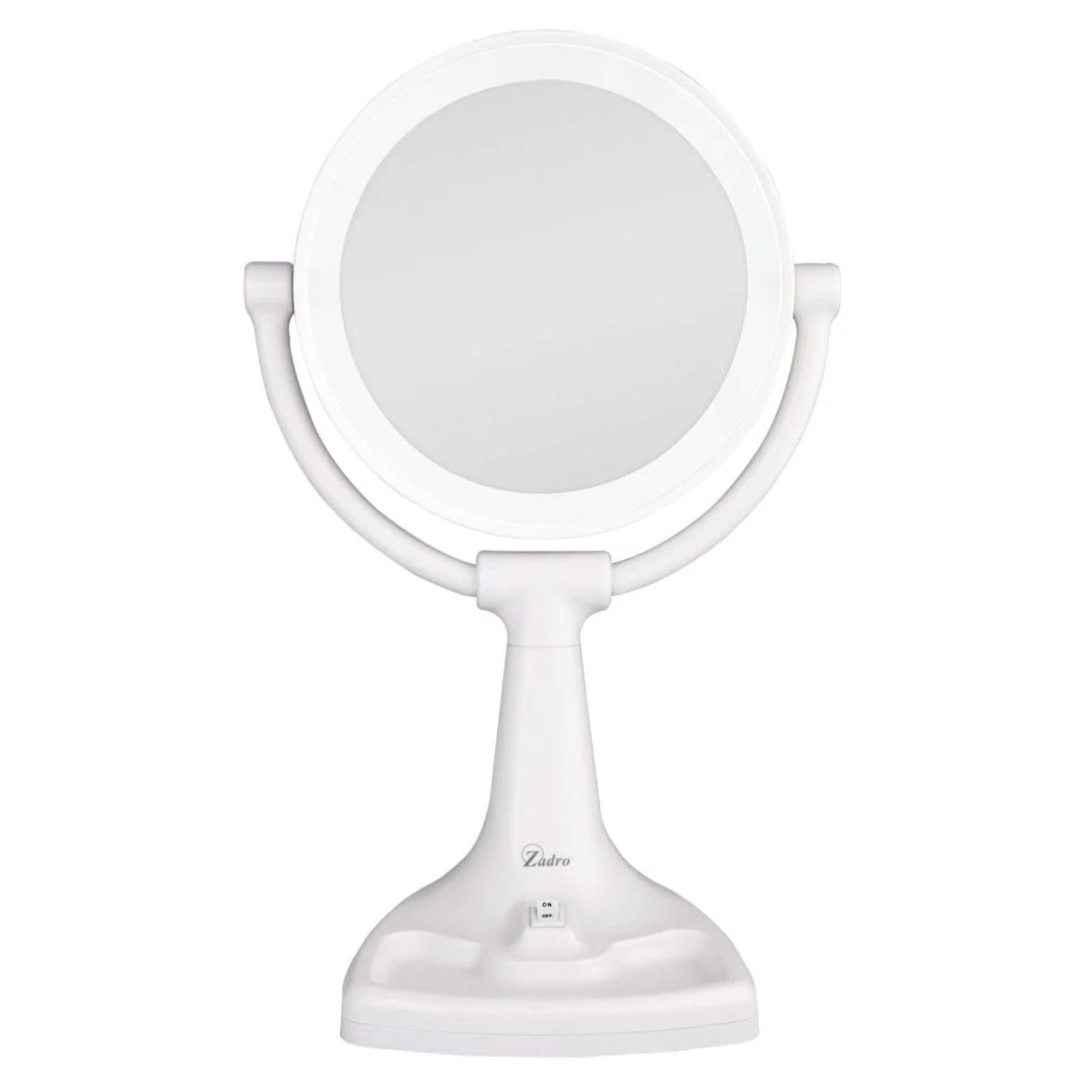 Zadro Max Bright Lighted Makeup Mirror w/ Magnification & Storage Tray
