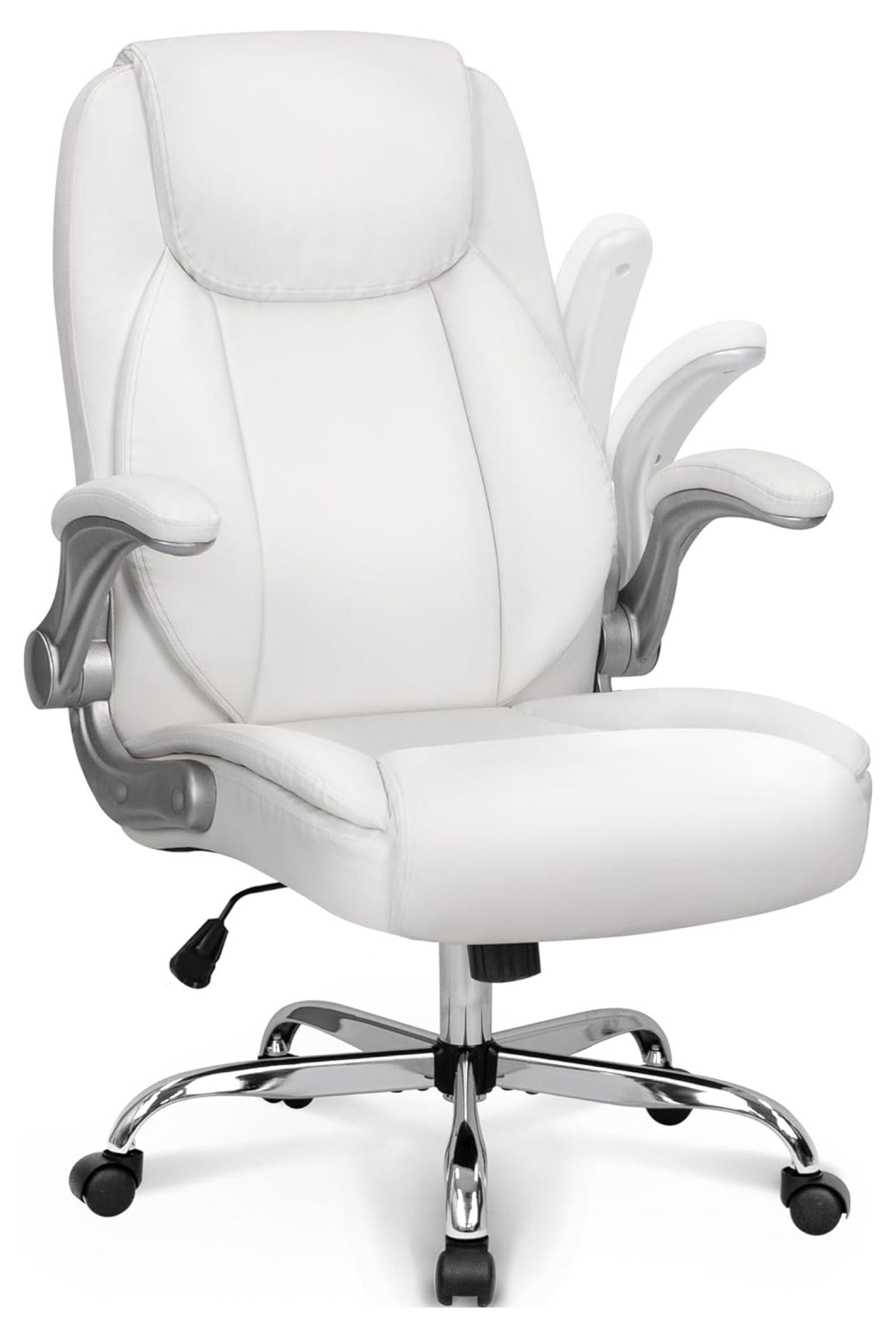 Neo Chair executive office chair cushioned 8 Hours Comfort, Heavy Duty Design, ergonomic back support flip-up armrest, White