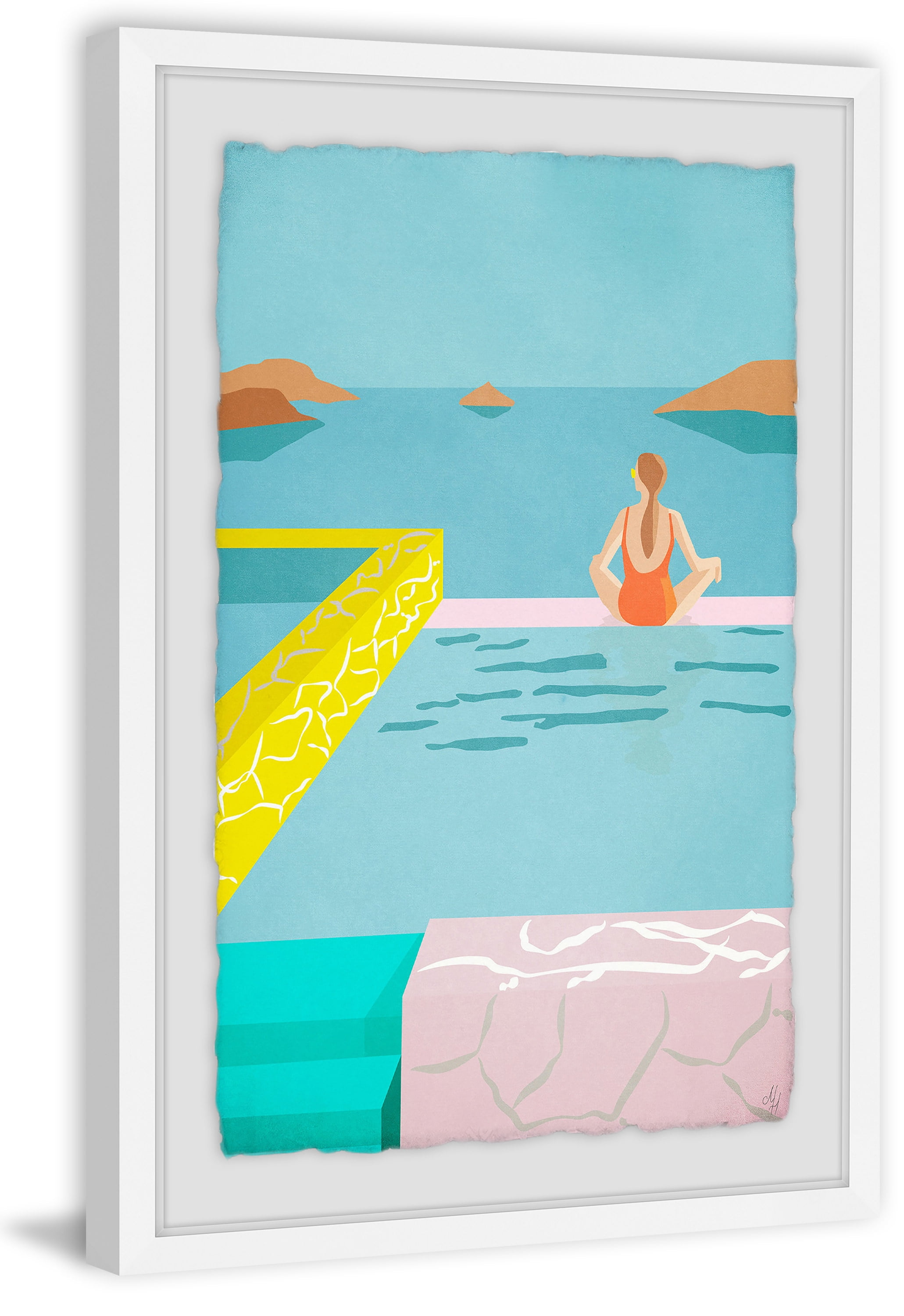 Zen by the Ocean Framed Painting Print