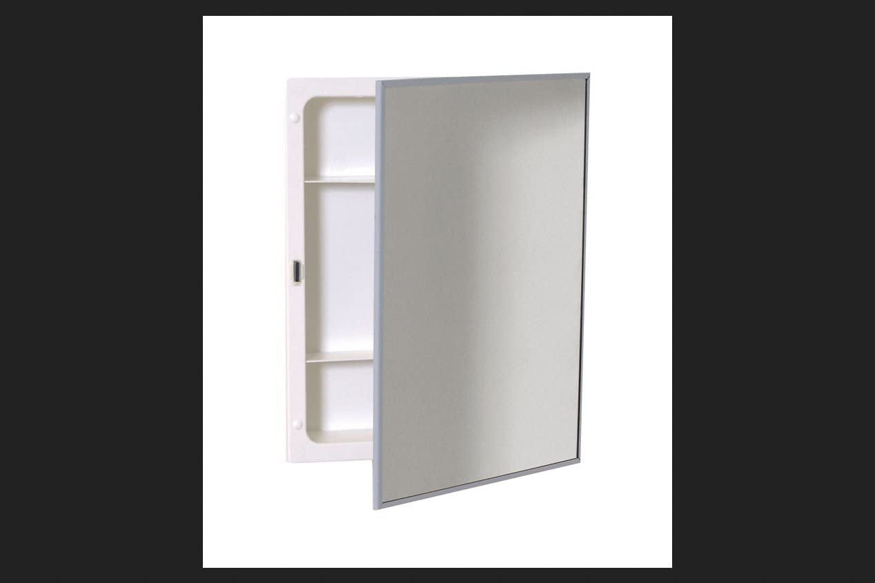 Products X311 Stainless Steel Frame Swing Door Medicine Cabinet, Surface or Recess Mount, 16.13" x 20.13" x 4"