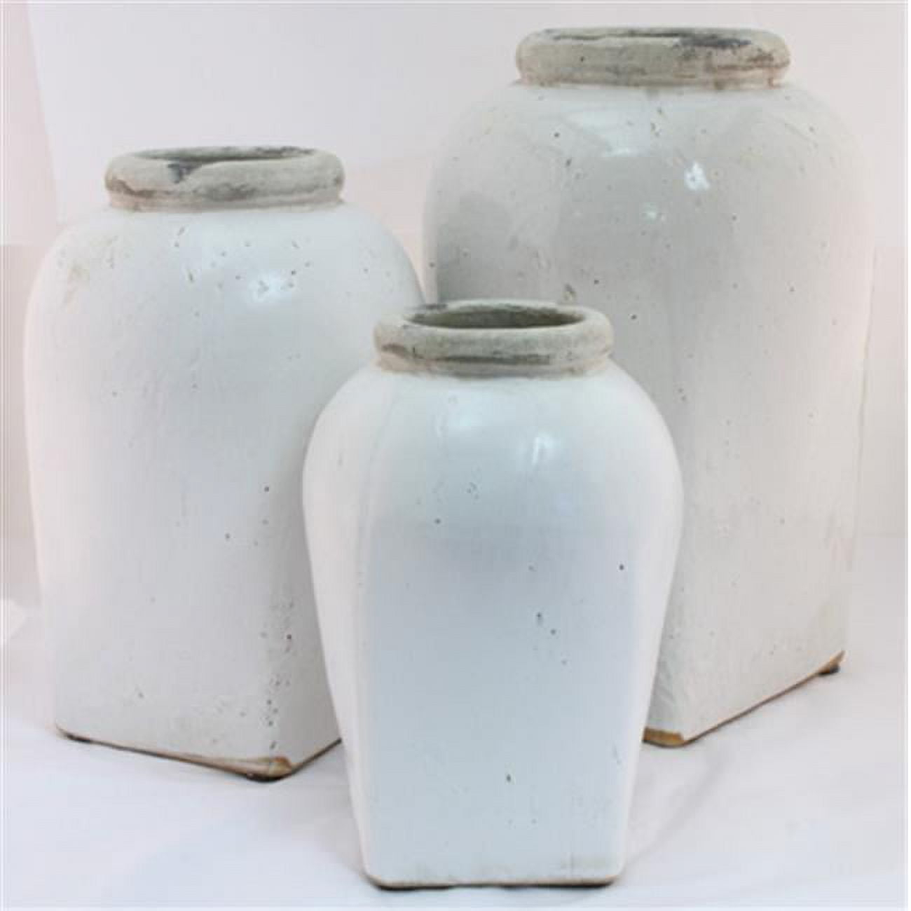 Zentique 4977S A25A Ceramic Jar, 7.5 x 11 x 7.5 in.