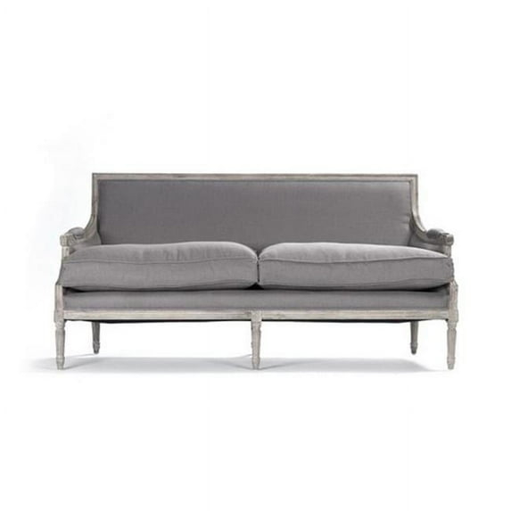 Zentique B007-3 E272 A048 Louis Grey Linen Sofa- 70 x 34.75 x 27 in.