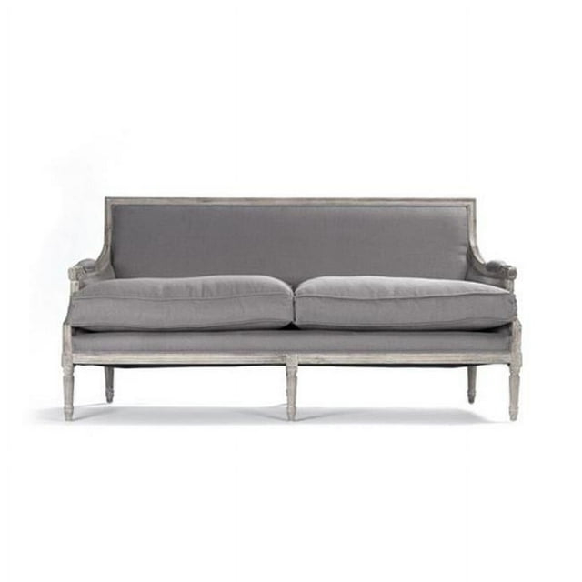 Zentique B007-3 E272 A048 Louis Grey Linen Sofa- 70 x 34.75 x 27 in.
