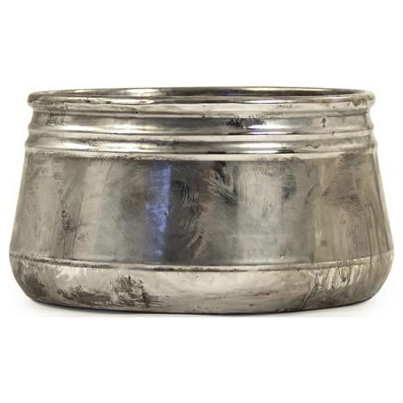 Zentique  Distressed Metallic Can-Shaped Vase - Small
