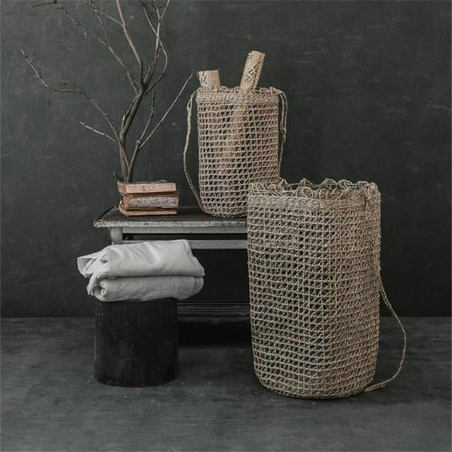 Zentique ZENWS-B31 L Hand Woven Seagrass Tote Basket with Handle, Large