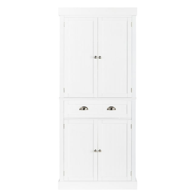 Zimtown 72âH Freestanding Storage Pantry Utility Cabinet with Drawer, Soft Close Doors and Shelves, White