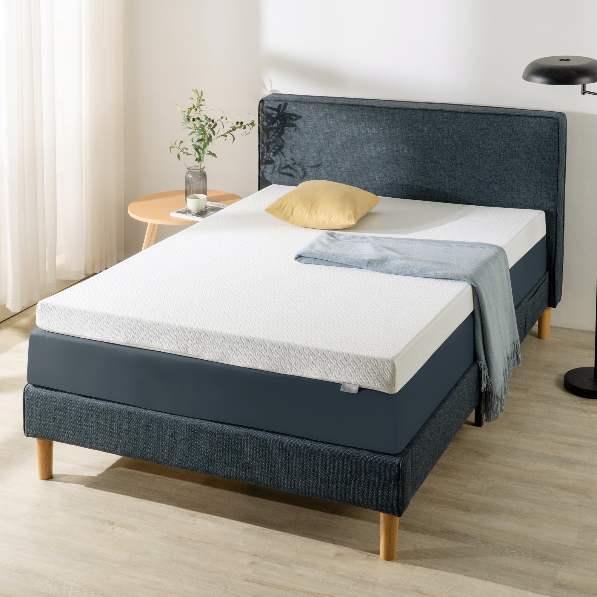 Zinus 4” Memory Foam Mattress Topper, California King-7-Zone Cooling Gel