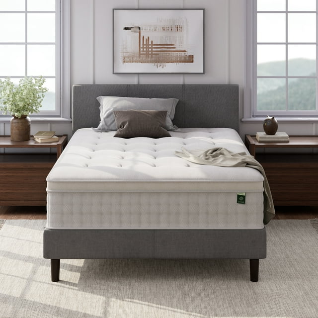 Zinus Euro Top 13" Hybrid of Comfort Foam and Pocket Spring Mattress, Adult, Full