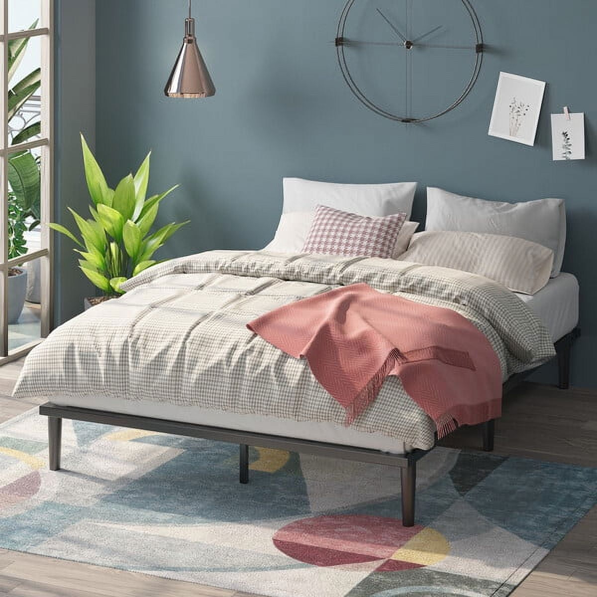 Zinus Parker Metal Platform Bed, Charcoal, Twin