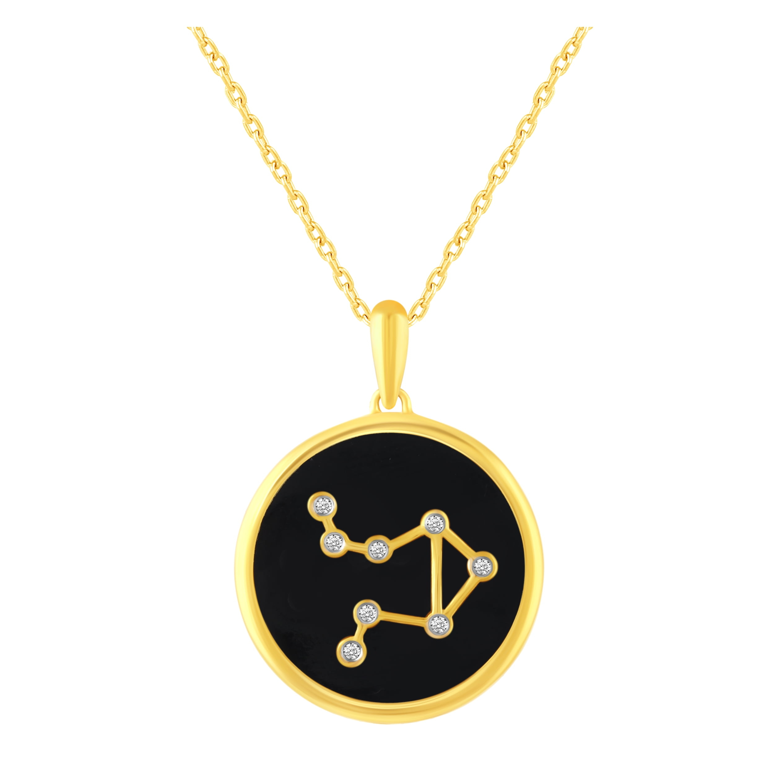 Zodiac Horoscope Sign Pendant Necklaces for Women Gold Plating Coin Disc Astrology Constellation 18 Inch Chain + 2in Extender (LIBRA)…