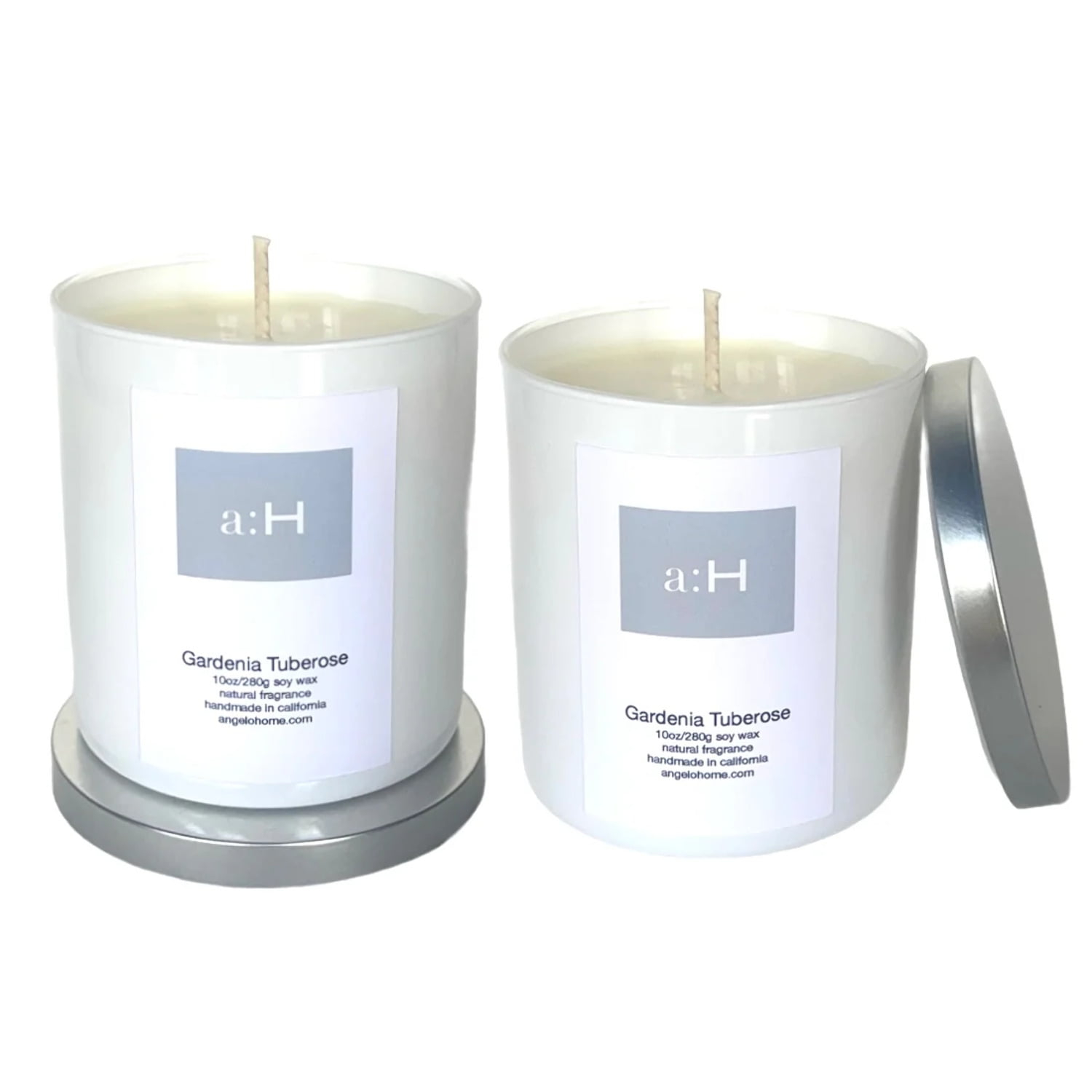 ANGELOHOME A:H Gardenia Tuberose Scented Tumbler Candle with Glass Holder