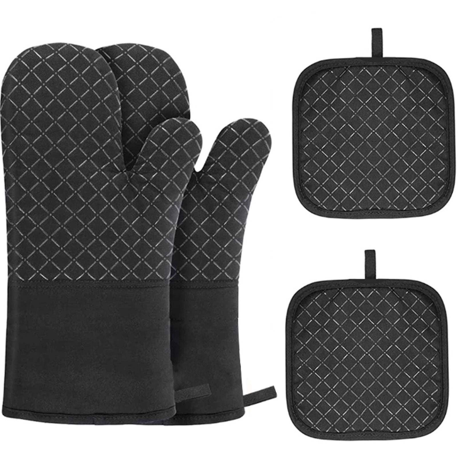 ACDNAC 4Pcs Oven Mitts,Effective Anti Slip and Anti Scalding Oven Mitt,Anti Corrosion Pot Holders