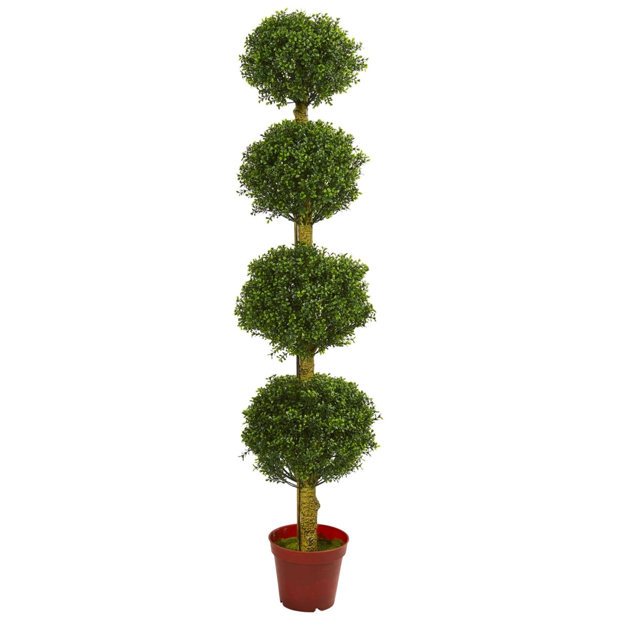 artificial indoor 6' Four Tier Boxwood Artificial Topiary Tree UV Resistant (Indoor/Outdoor)