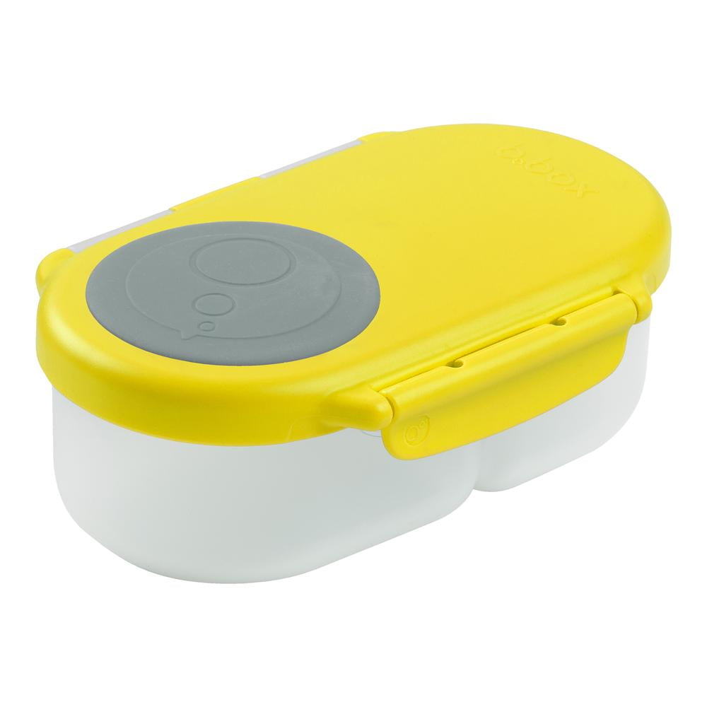 b.box Snack Box for Kids & Toddlers: 2 Compartment Snack Containers, Mini Bento Lunch Box. Leak Proof, BPA free, Dishwasher safe. School Supplies. Ages 4 months+ (Lemon Sherbet, 12oz capacity)