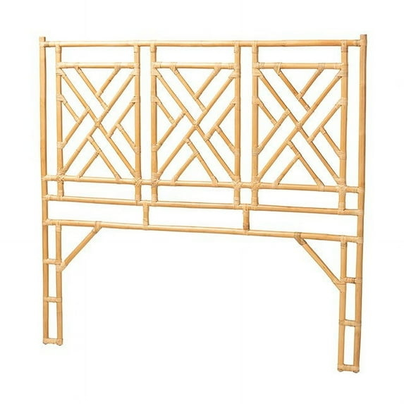 bali & pari Karavo Bohemian Natural Rattan King Size Standalone Headboard