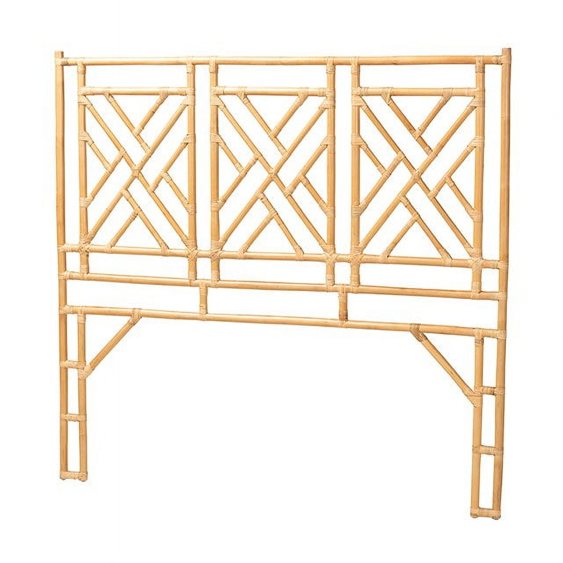 bali & pari Karavo Bohemian Natural Rattan Queen Size Standalone Headboard