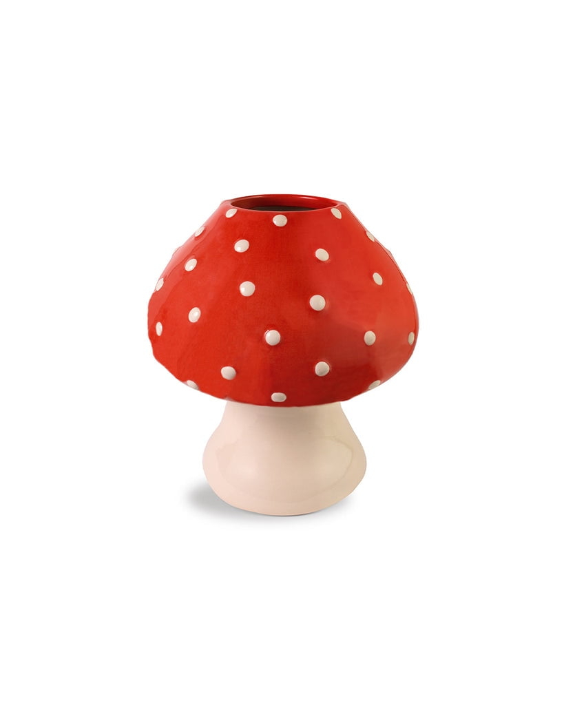 ban.do Decorative Mushroom Vase, Trendy Flower Vase, Cottagecore Room Decor, Unique Ceramic Vase for Home/Kitchen/Office Decorations
