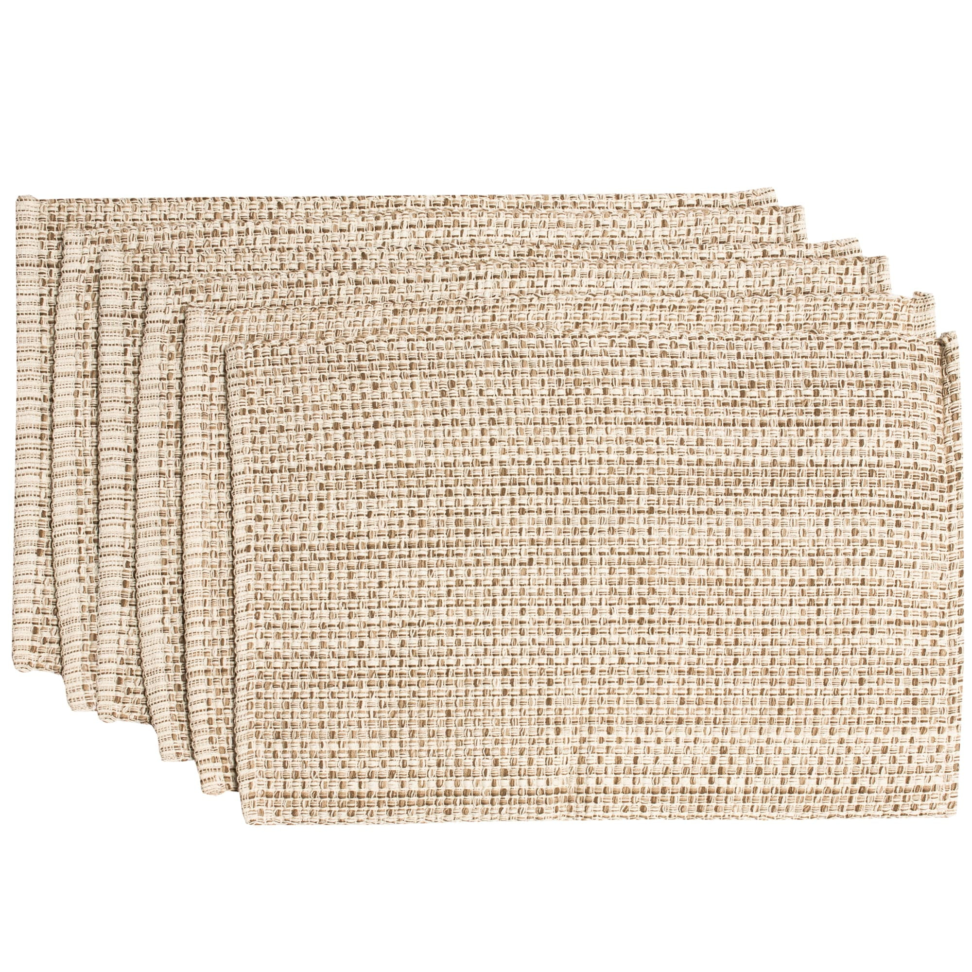 bed bath n more Trends Collection 100-percent Cotton Two-tone Placemats (2, 4 or 6) Eggshell Set of 6