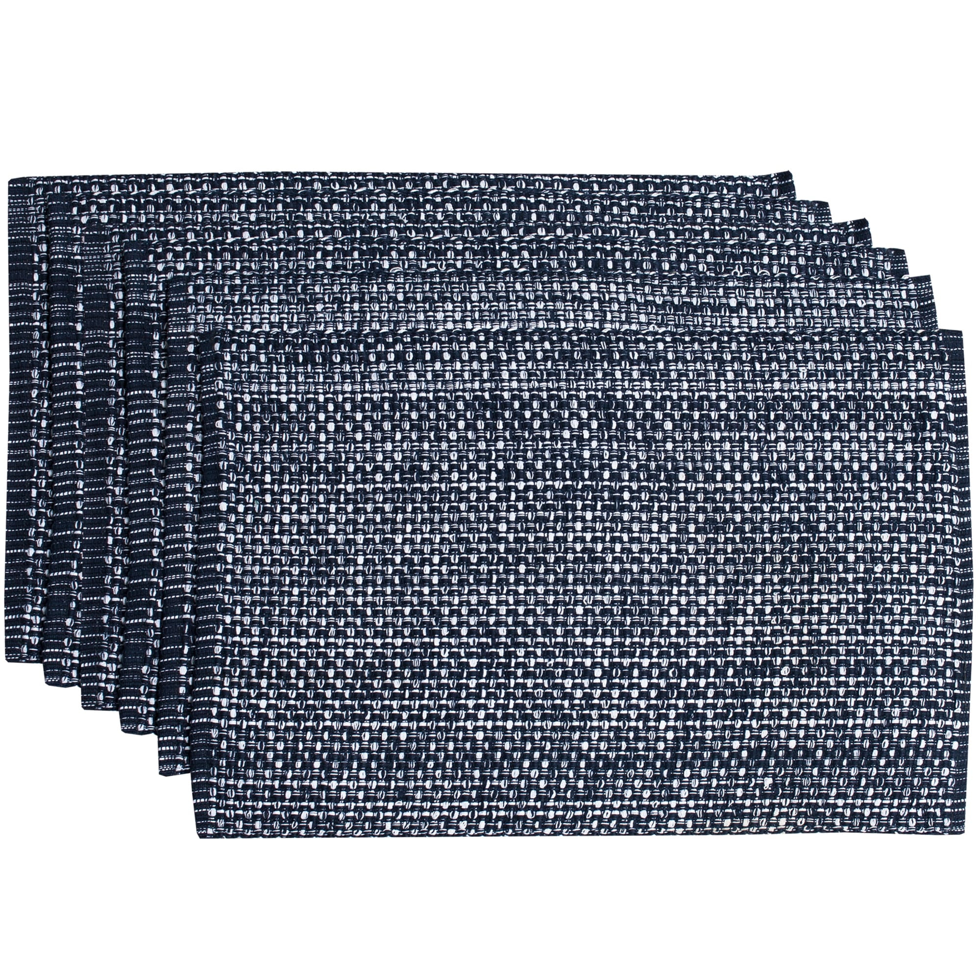 bed bath n more Trends Collection 100-percent Cotton Two-tone Placemats (2, 4 or 6) Navy Set of 6