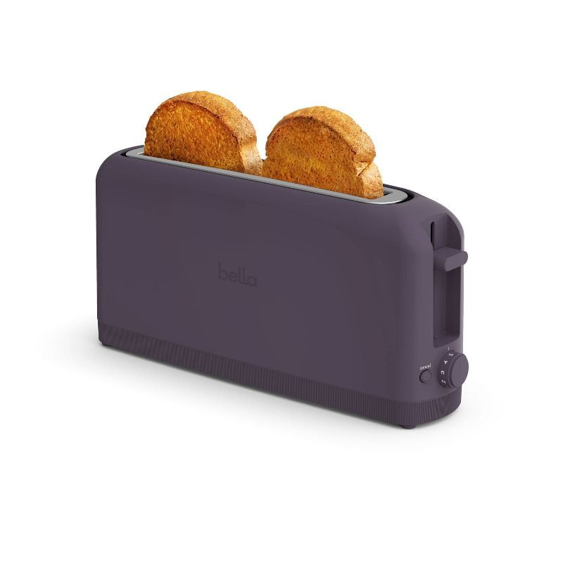 Plum Slim 2-Slice Long Slot Toaster with Crumb Tray
