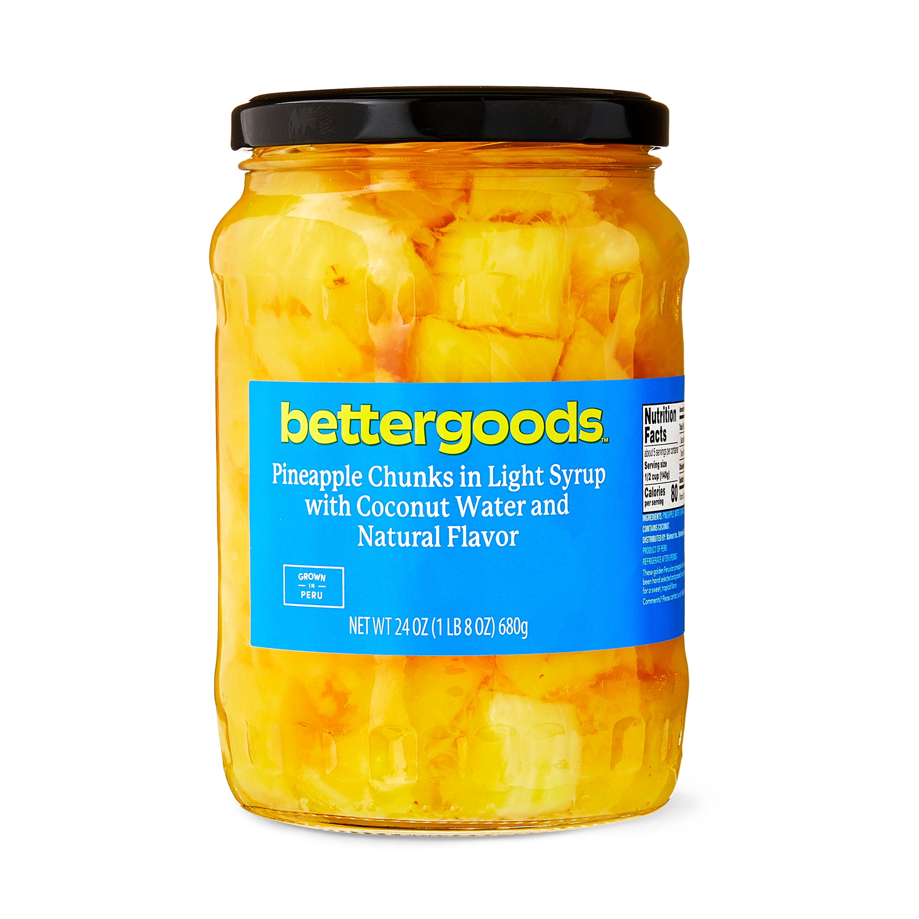 bettergoods Pineapple Chunks in Light Syrup with Coconut Water and Natural Flavor, 24 oz
