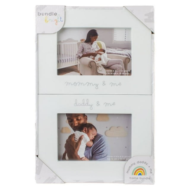 c.r. gibson ''mommy and me'' and ''daddy and me'' baby photo frame set 2 piece, 9'' x 7''