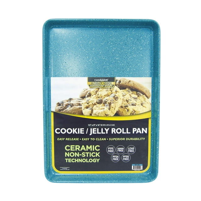casaWare 13 Ultimate Series Commercial Weight Ceramic Non-Stick Coating Cookie/Jelly Roll (Blue Granite)