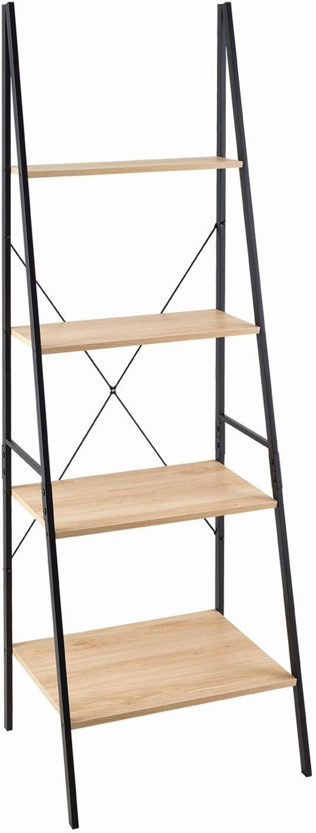 closetmaid 1312 4-tier wood ladder shelf bookcase, natural