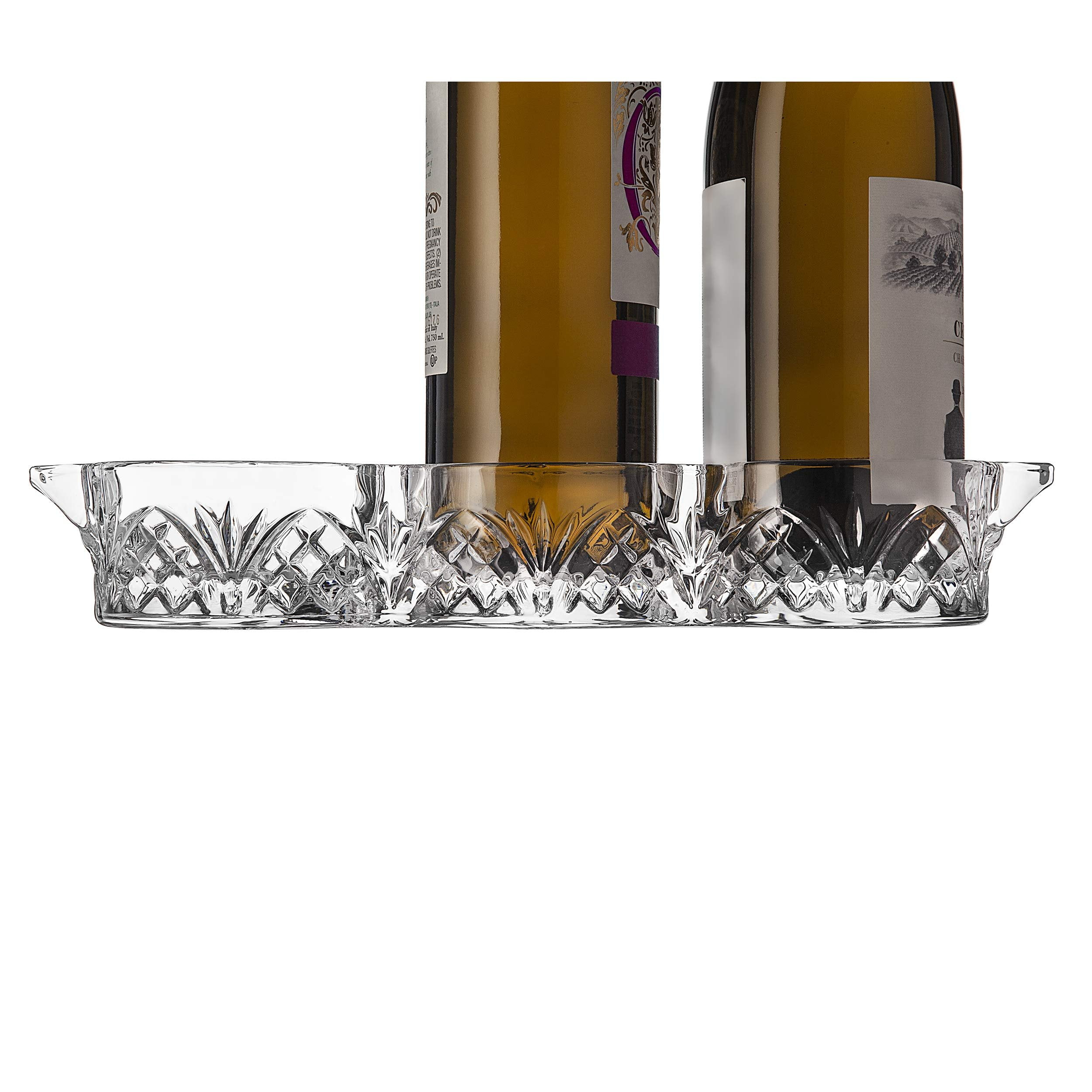 Godinger Silver Art Co Dublin Crystal Triple Bottle Coaster