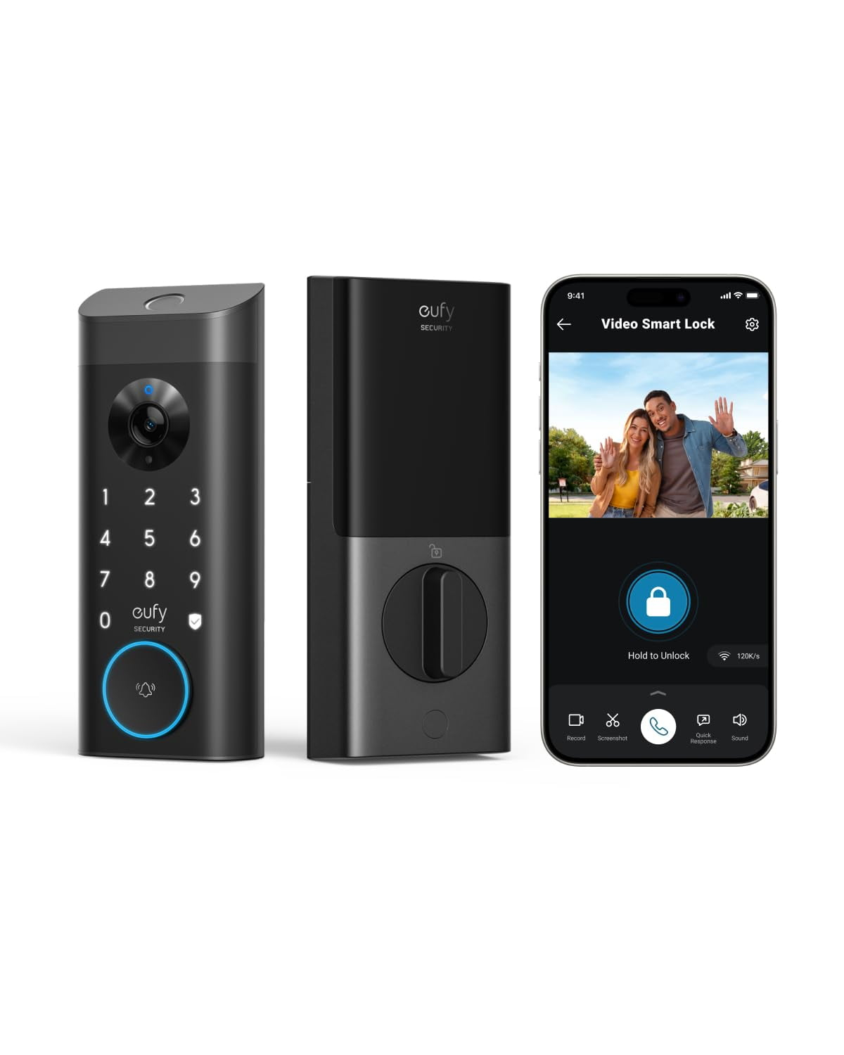 eufy Video Smart Lock E330, 3-in-1 Camera+Doorbell+Fingerprint Keyless Entry Door Lock, Smart Built-in Wi-Fi Deadbolt for Front Door, Auto Lock, App Remote Control, Easy Installation, No Monthly Fee