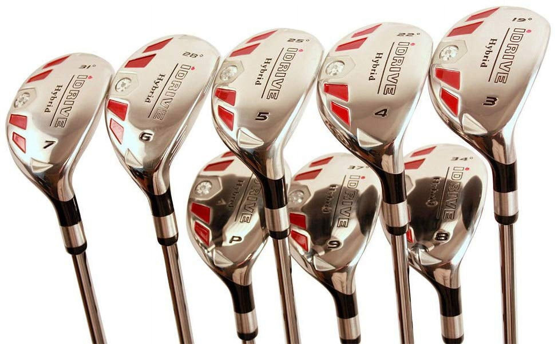 iDrive Hybrids Senior Men’s Golf All Complete Full Set, which Includes: #3, 4, 5, 6, 7, 8, 9, PW Senior Flex with Premium Men's Arthritic Golf Grip Right Handed Clubs