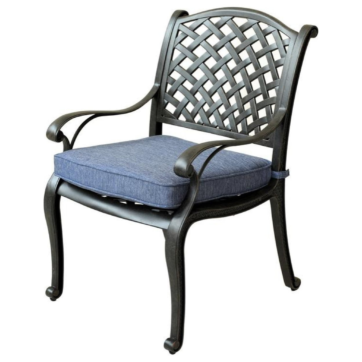 iPatio Outdoor Aluminum Swivel Rocker Dining Chairs with Cushions: Weather-Resistant, Modern, Durable , Comfortable Dining Arm Chairs for Patio, Garden, and Backyard, Set of 2 (Navy Blue)