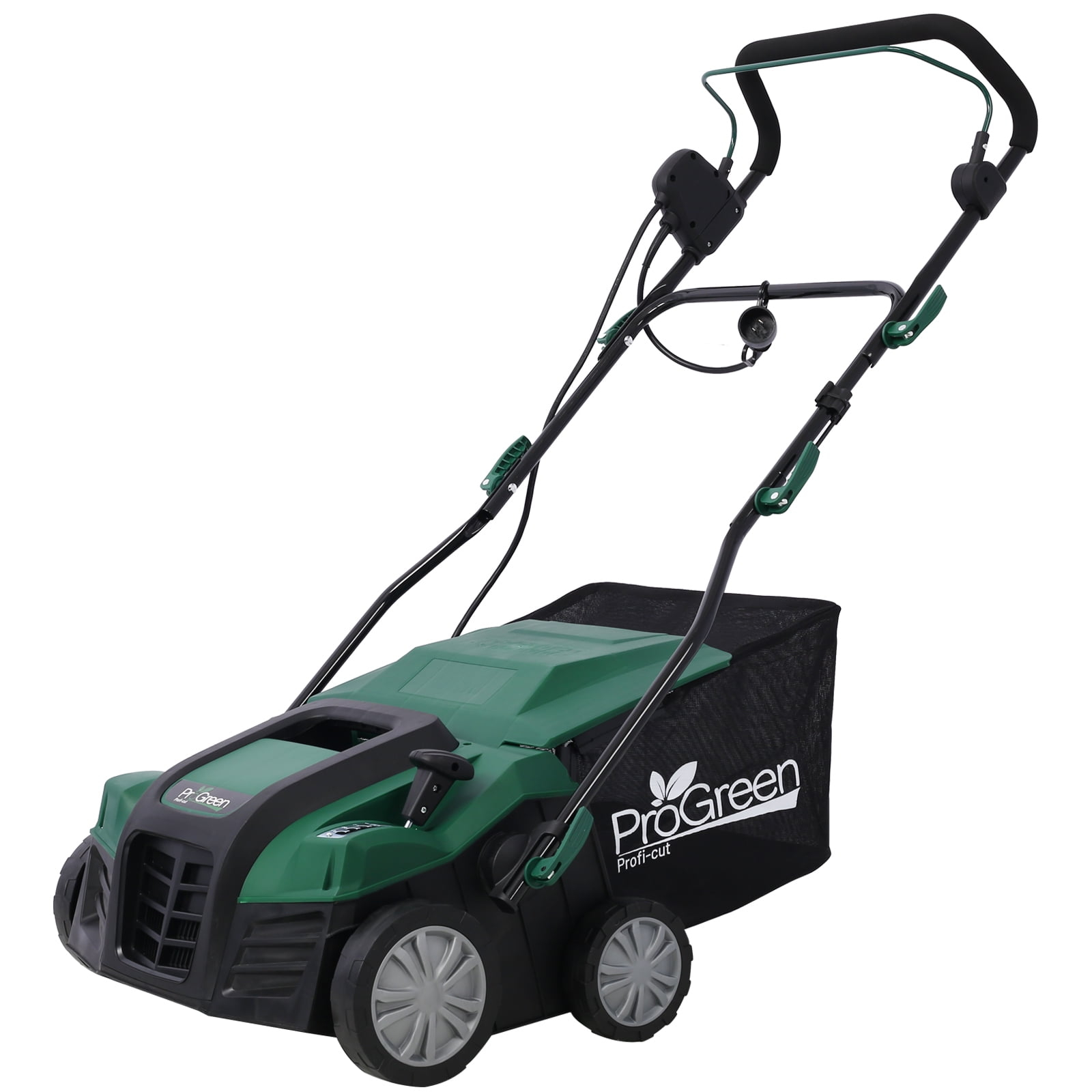 ProGreen 16" Green Electric Lawn Dethatcher Scarifier with Collection Bag