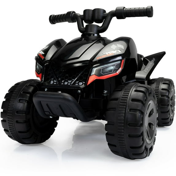 Topcobe Kids Ride-on ATV, 6V Battery Powered Electric Quad Car for Toddlers Age 3-5, Black